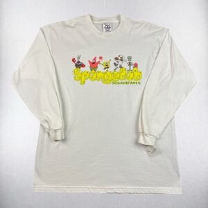 Vintage Nickelodeon SpongeBob SquarePants T Shirt Boys XL White Long Sleeve Y2K